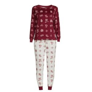 Harry Potter Pajama Set 2X (18W-20W) Rich Red Winter Hogwarts Lounge Sleep Comfy